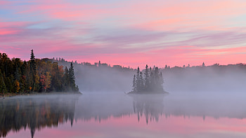 Kenny Lake at dawn, Lake Superior Provincial Park, Ontario, Canada, nature, lake HD wallpaper