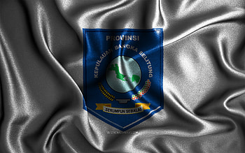 Bangka Belitung Islands flag, , silk wavy flags, indonesian provinces, Day of Bangka Belitung Islands, fabric flags, Flag of Bangka Belitung Islands, 3D art, Bangka Belitung Islands, Asia, Provinces of Indonesia, Indonesia HD wallpaper