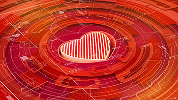 3D, Heart, Circle, Render HD wallpaper