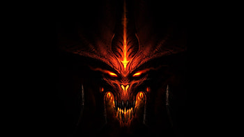 Diablo Face Look Fire HD wallpaper