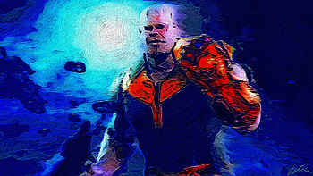 Thanos Oil Painting , thanos, supervillain, marvel, artwork, superheroes, digital-art HD wallpaper