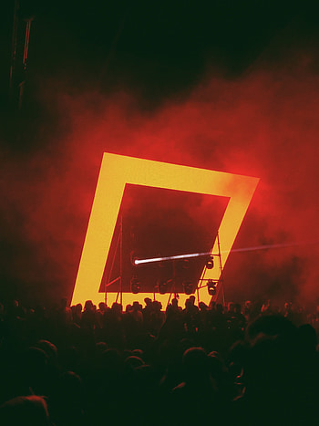 Music, Silhouettes, Neon, Glow, Crowd, Concert HD phone wallpaper