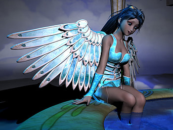 anime angel elfwood, angel, elfwood, anime, fantasy HD wallpaper