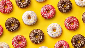 Assorted donuts, Vibrant colors, Tantalizing treats, Flavorful pastries HD wallpaper