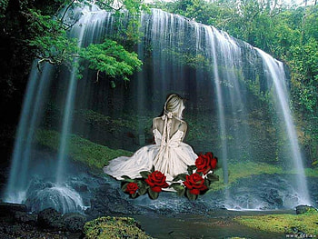 nature, cascadas, mujer HD wallpaper