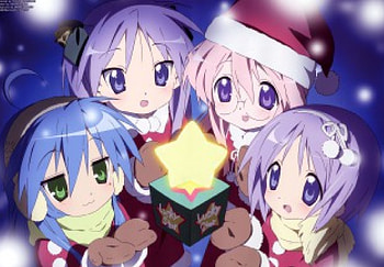 Luckt Star Christmas, lucky star, kagami, anime, christmas, miyuki, x-mas, konata, tsubasa HD wallpaper