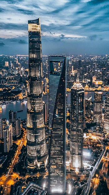 Shanghai World Financial Center, Shanghai Tower, Shanghai skyline, Tower HD phone wallpaper
