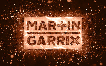 Martin Garrix brown logo, , dutch DJs, brown neon lights, creative, brown abstract background, Martijn Gerard Garritsen, Martin Garrix logo, music stars, Martin Garrix HD wallpaper