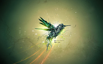 Green Bird Art, birds, green, digital-art HD wallpaper