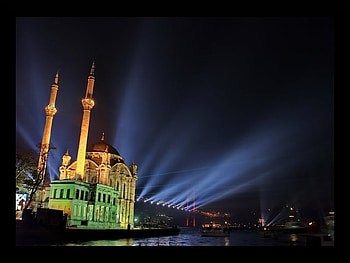 ortakoy mosque,istanbul, religious, turkey, light, mosque HD wallpaper