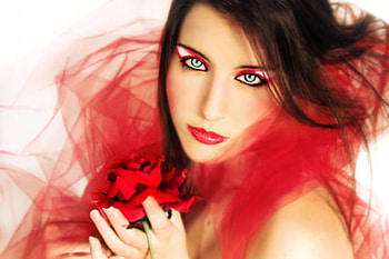 In red, sexy, girl, model, red HD wallpaper
