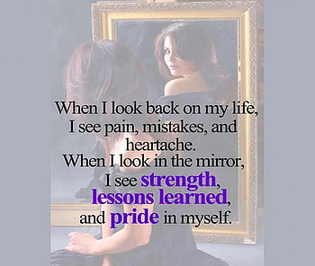 Looking back, quote, mirror, woman HD wallpaper