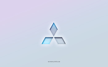 Mitsubishi logo, cut out 3d text, white background, Mitsubishi 3d logo, Mitsubishi emblem, Mitsubishi, embossed logo, Mitsubishi 3d emblem HD wallpaper