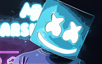 Marshmello, American DJ, , vector art, Marshmello drawing, creative art, Marshmello art, poster, DJ Marshmello art HD wallpaper