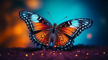 Orange and Blue Butterfly, Animal, butterfly HD wallpaper