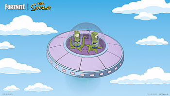 Fortnite x The Simpsons: Kang & Kodos UFO, video game, Fortnite, The Simpsons HD wallpaper
