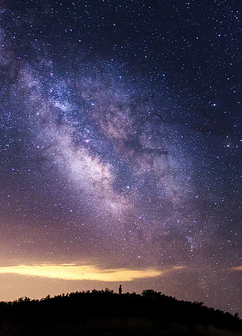 Nature, Sky, Night, Silhouette, Starry Sky, Loneliness HD phone wallpaper