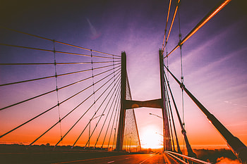 Cities, Sunset, Architecture, Bridge HD wallpaper