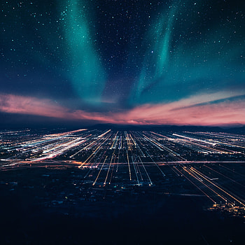 Polar Lights, graphy, city HD phone wallpaper