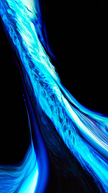 Blue flowing fluid, abstract HD phone wallpaper