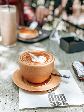 Food, Pattern, Cup, Plate, Cappuccino, Drink, Beverage HD phone wallpaper