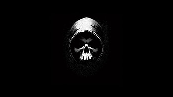 Skull Shadow Oled , skull, dark, black, oled, artist, artwork, digital-art, deviantart HD wallpaper