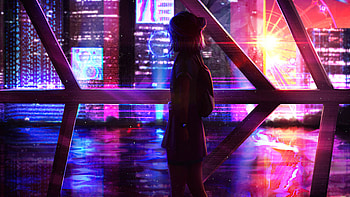 Lazuli Lake, synthwave, lake, artist, artwork, digital-art, artstation HD wallpaper