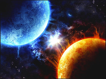 Magical universe, blue, colorful, color, planet, universe, space, beautiful, dark HD wallpaper