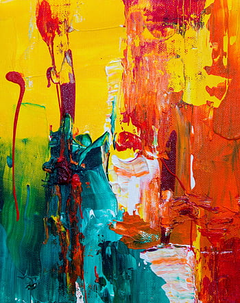 Colorful abstract painting with vibrant textures and bold acrylic strokes. HD phone wallpaper