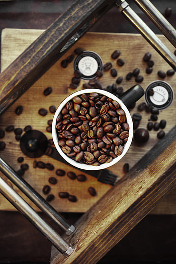 Food, Coffee, Cup, Surface, Grains, Grain HD phone wallpaper