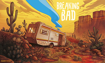 Breaking Bad Van Artwork, breaking-bad, tv-shows, artwork, artist, digital-art, artstation HD wallpaper