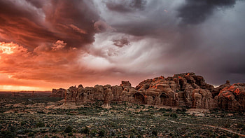 Stormy spectacle, Breathtaking scenery, , Xfce feature HD wallpaper