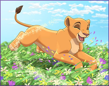 kiara playing with the flowers, flowers, lion, king, kiara HD wallpaper