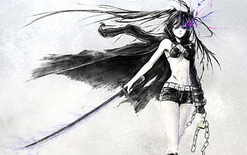 Black rock shooter, colorful, girl, anime, sword HD wallpaper