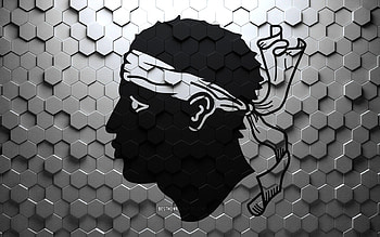 Flag of Corsica, honeycomb art, Corsica hexagons flag, Corsica 3d hexagons art, Corsica flag HD wallpaper