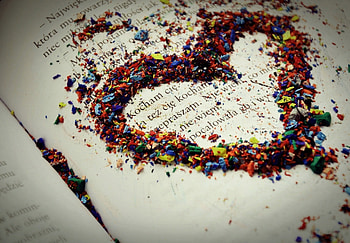 Love, Multicolored, Motley, Text, Chip, Heart, Book, Shavings HD wallpaper