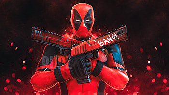 Deadpool Gun Up, deadpool, superheroes, artwork, artstation HD wallpaper