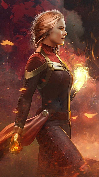 Ms. Marvel, Comics superheroine, Captain Marvel, 3D HD phone wallpaper