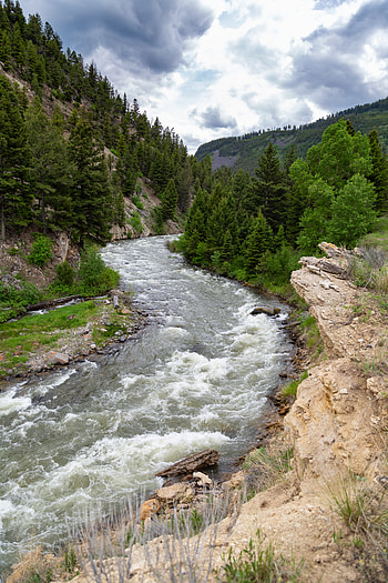 Nature, Rivers, Sky, Forest, Flow, Hill HD phone wallpaper