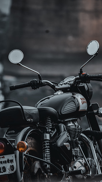Bullet Bike, Royal Black Bike, Bullet, Royal Enfield HD phone wallpaper