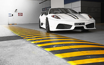 Ferrari, Cars, Front View, Speed Bump, Lying Policeman HD wallpaper