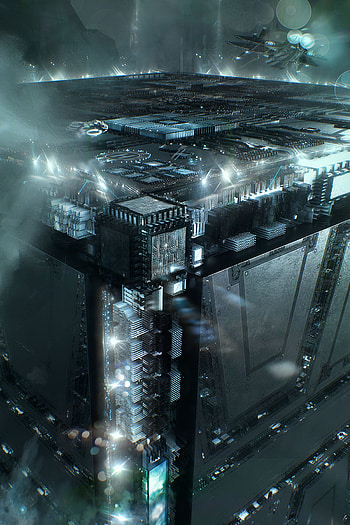 Sci-Fi, Art, Spaceship, Microsystems, Cyberspace HD phone wallpaper