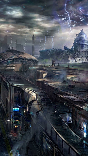 Post-apocalypse, Desolate landscapes, Devastation aftermath, Human resilience HD phone wallpaper