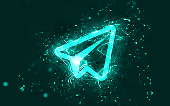 Telegram turquoise logo, , turquoise neon lights, creative, turquoise abstract background, Telegram logo, social network, Telegram HD wallpaper