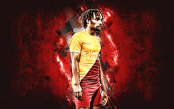 Sacha Boey, Galatasaray, French football player, orange stone background, Turkey, football, grunge art HD wallpaper