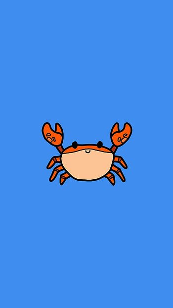 Crab, 2d, art, crustacean, ocean, flat, drawing, animal, simple, cute, sea HD phone wallpaper