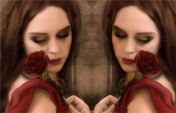 Rose and Me, rose, flower, red, beautiful, bonita, woman, fantazy HD wallpaper