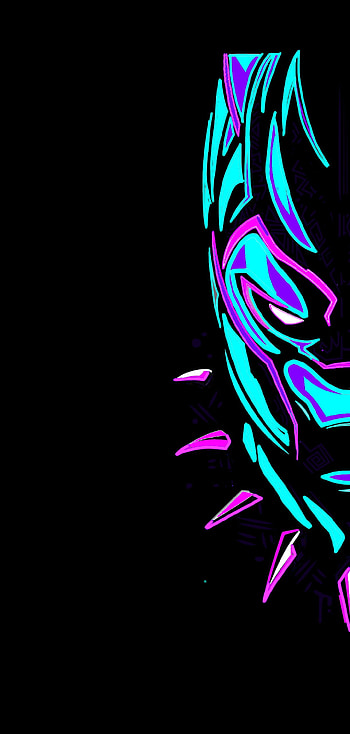 Black Panther, electric blue, neon HD phone wallpaper