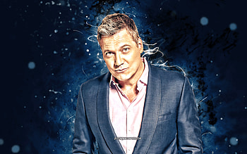 Holt McCallany, , blue neon lights, american actor, movie stars, american celebrity, Holt Quinn McAloney, creative, Holt McCallany HD wallpaper