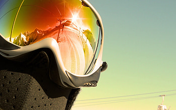 Sports, Mountains, Snow, Reflection, Mask, Lift HD wallpaper